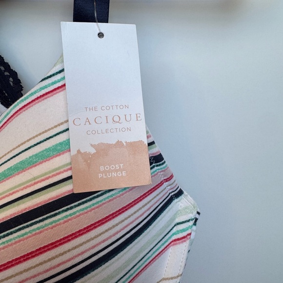 Cacique Vibrant Striped Bra with Lace Back Size 36DDD NWT - Picture 4 of 4
